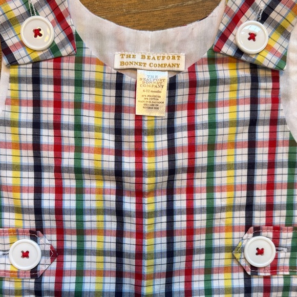 Beaufort Bonnet Company Multicolor Plaid Kids Romper - Picture 2 of 3